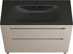 Style Line Тумба с кварцевой раковиной антрацит раковиной Остин 100 крем – фотография-1